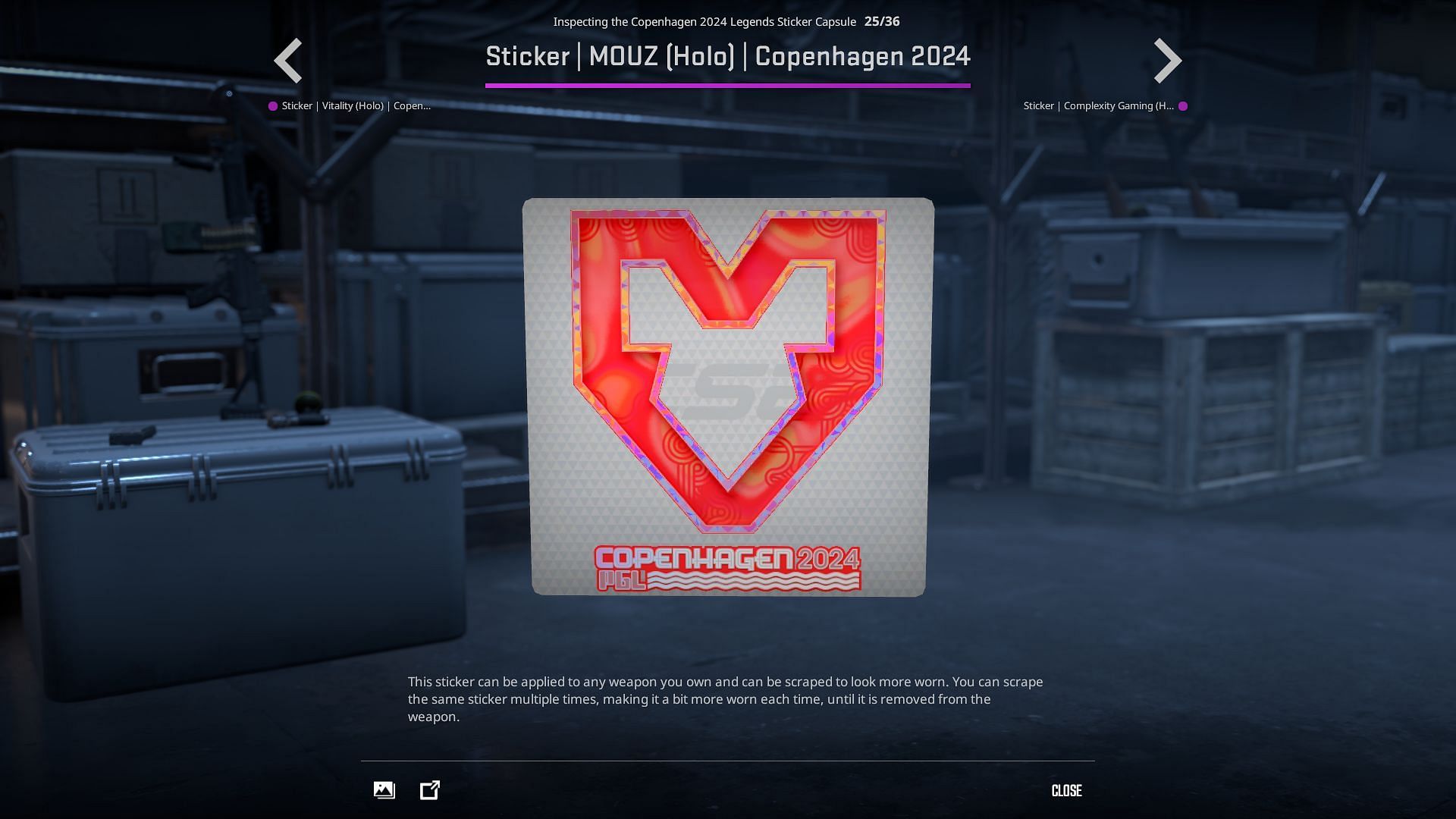 MOUZ Holo sticker (Image via Valve)