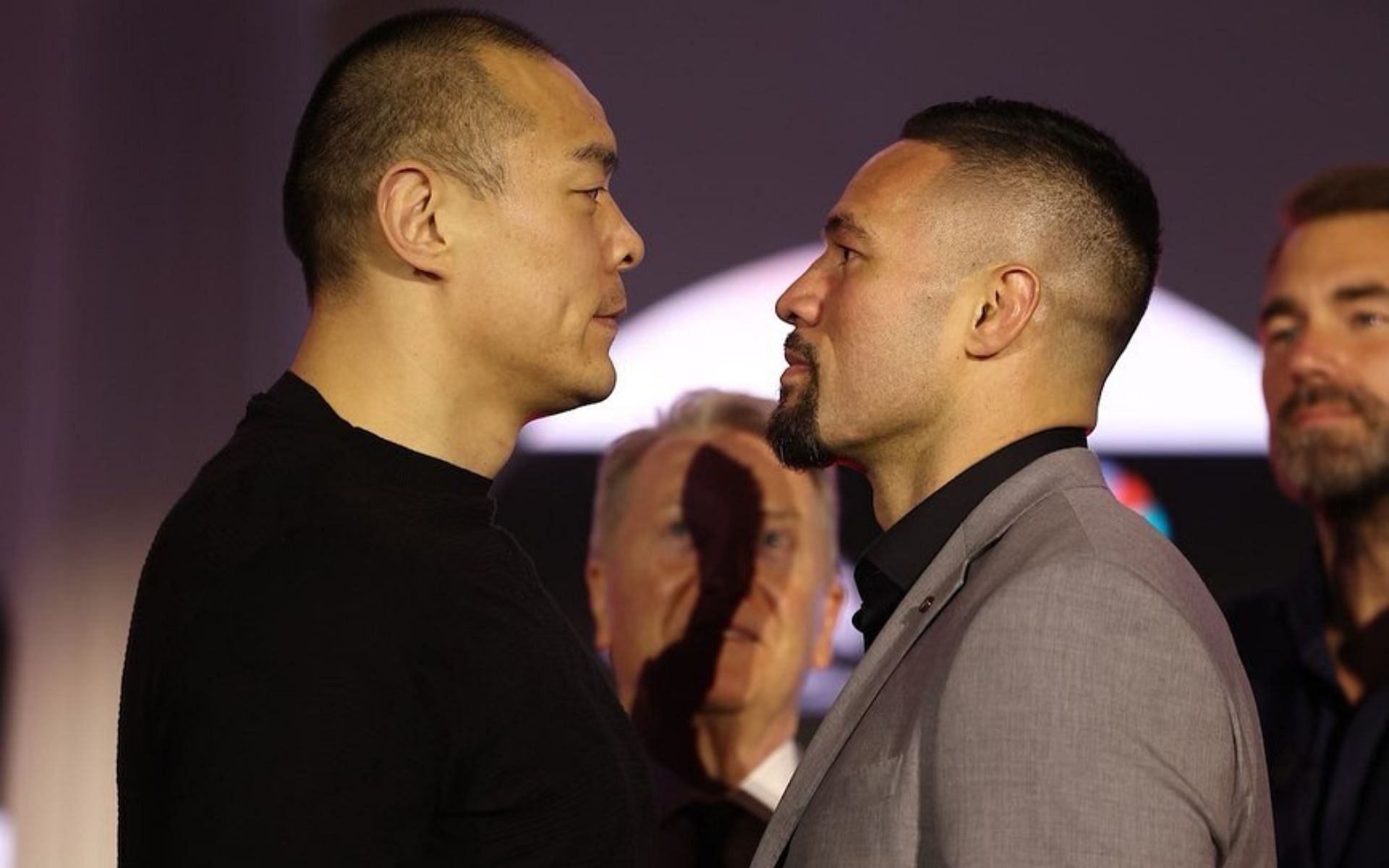 Zhilei Zhang (left) and Joseph Parker (right) faced off on March 9 [Image credits: @daznboxing on Instagram]