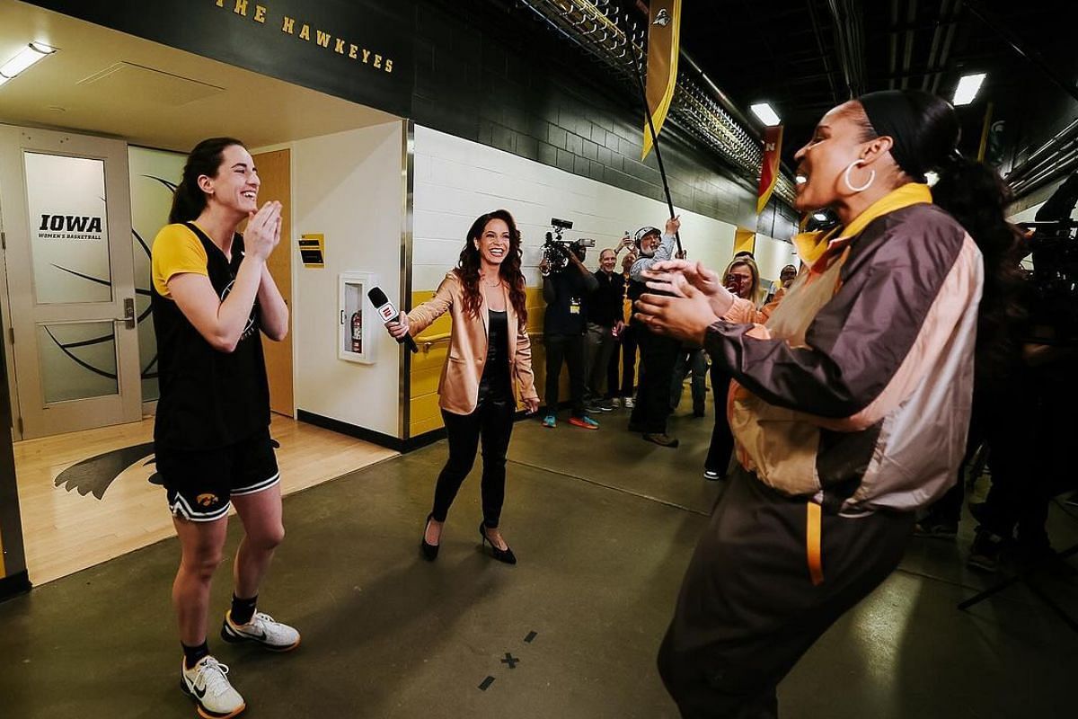 Caitlin Clark has adorable reaction as WNBA icon Maya Moore greets Iowa star