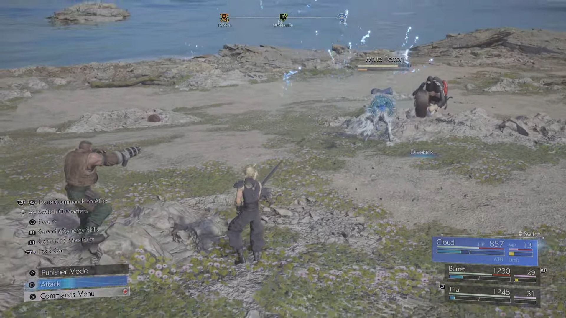 Remember to constantly switch between characters while facing White Terror (Image via Square Enix || YouTube/IsaacCraftFTW123)