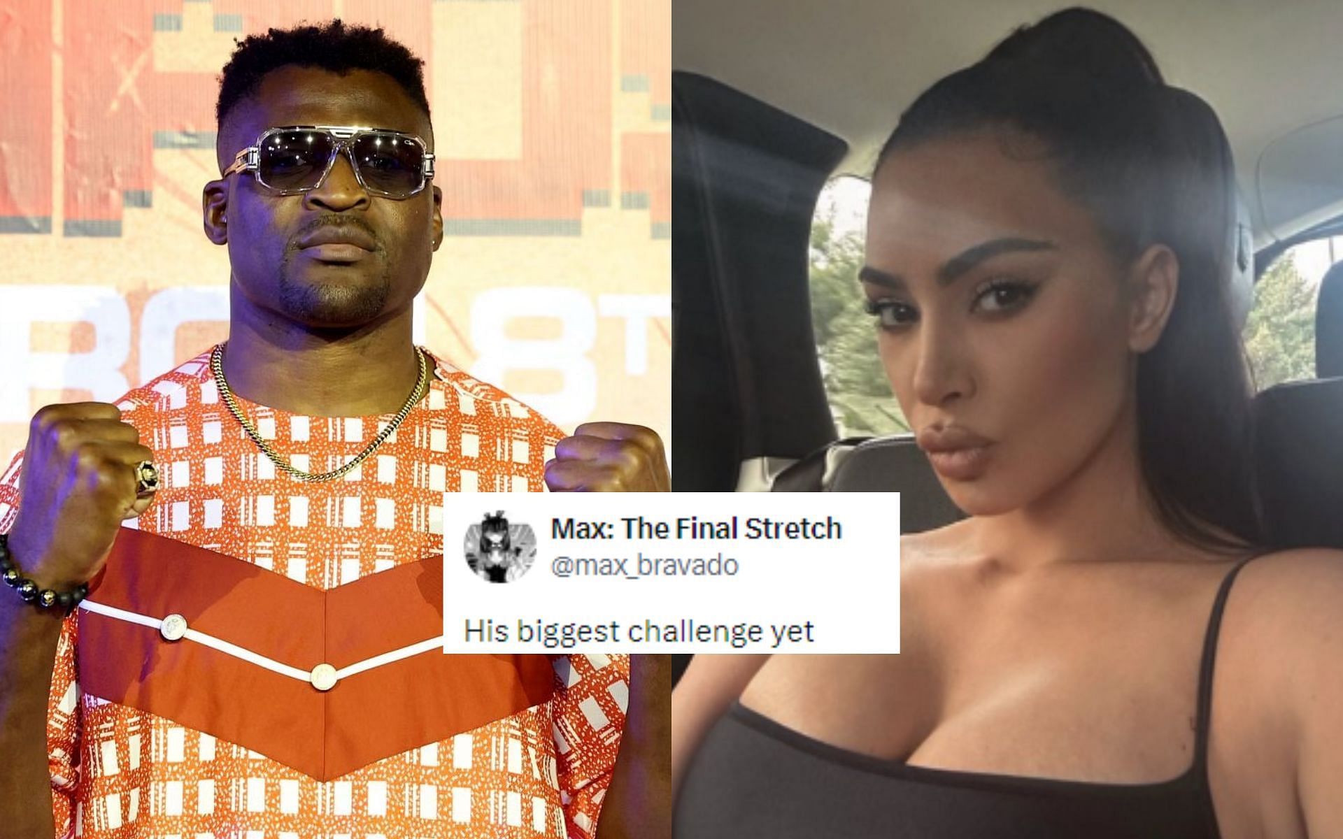 Francis Ngannou&rsquo;s unexpected reaction to Kim Kardashian&rsquo;s &ldquo;miss u&rdquo; post sparks social media abuzz [Image courtesy: Getty Images, and @KimKardashian - X]