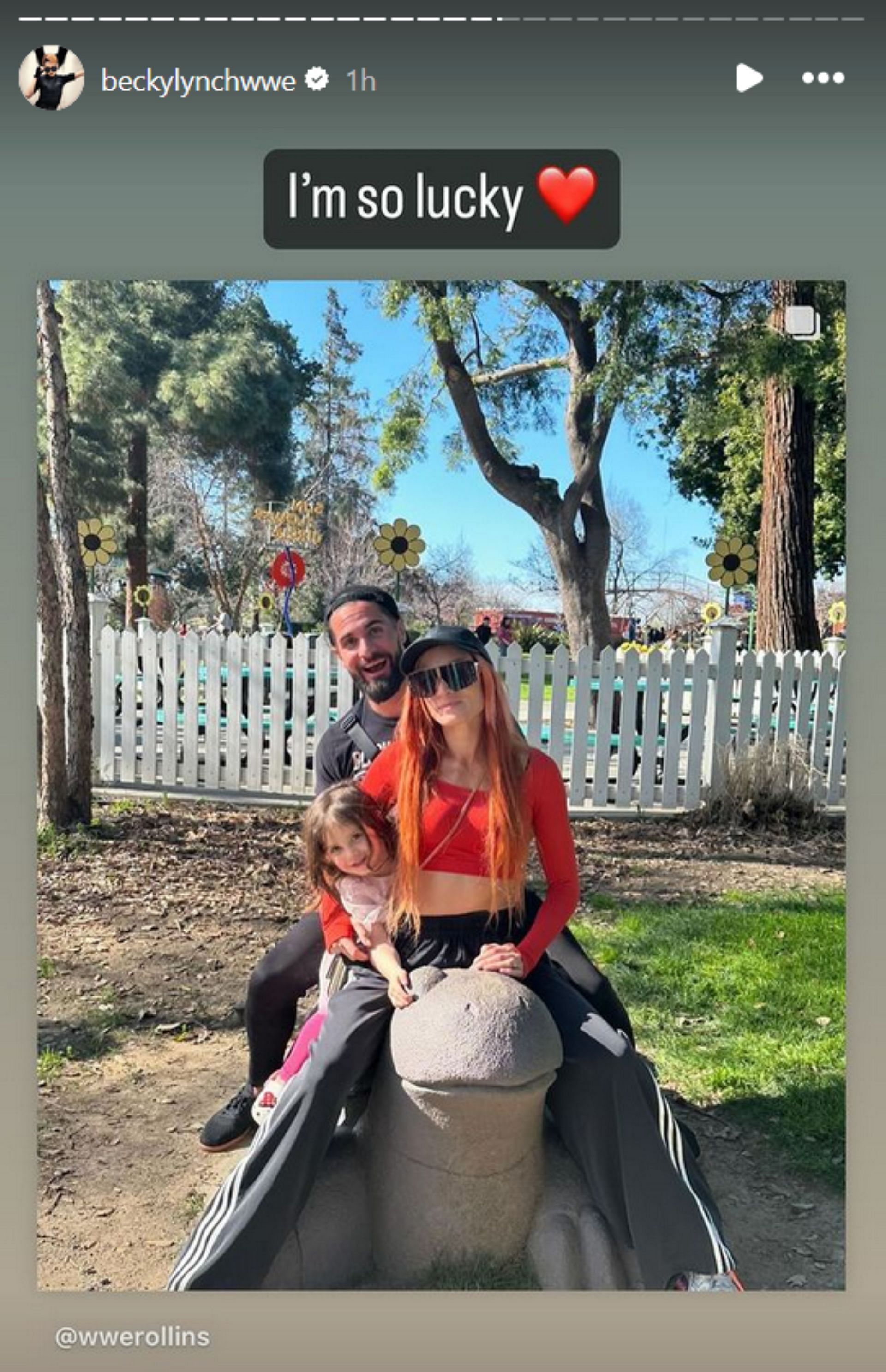 Screenshot of Becky Lynch&#039;s post to Instagram Stories