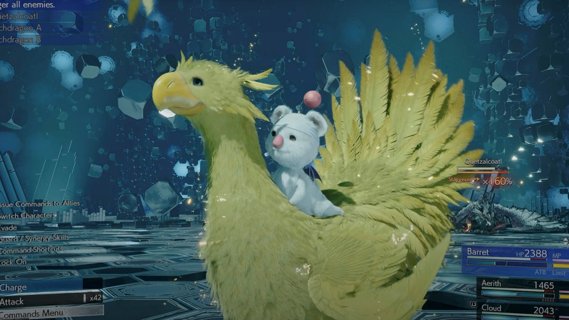 Chocobo and Moogle in Final Fantasy 7 Rebirth (Image via Square Enix/YouTube-Backseat Guides)