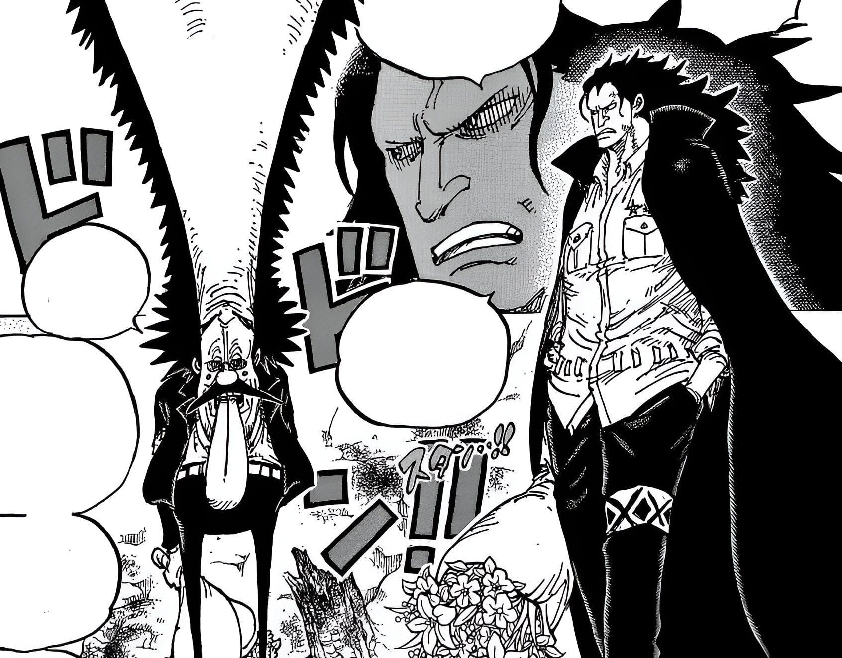 The first meeting between Dragon and Vegapunk (Image via Shueisha) - One Piece chapter 1110: Dragon's arrival on Egghead Island after Vegapunk's death