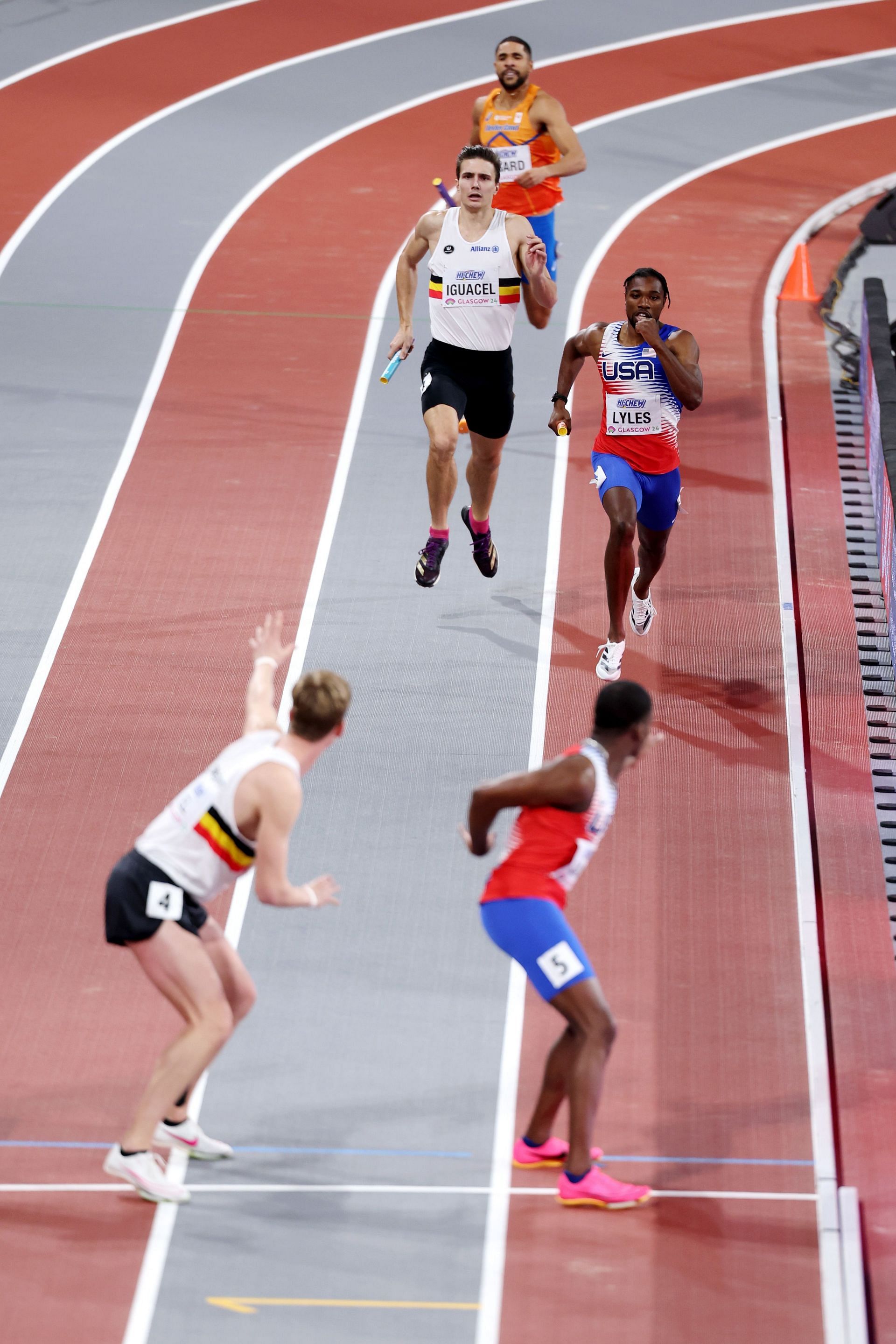 Noah Lyles at the World Athletics Indoor Championships Glasgow 2024 - Day Three