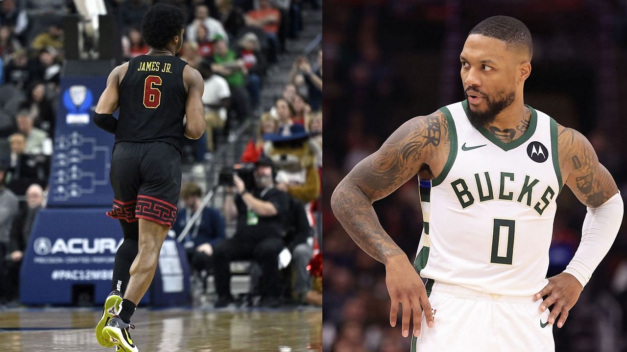 Damian Lillard takes to social media, ripping an account for posting a Bronny James-Marcus Jordan stat comparison