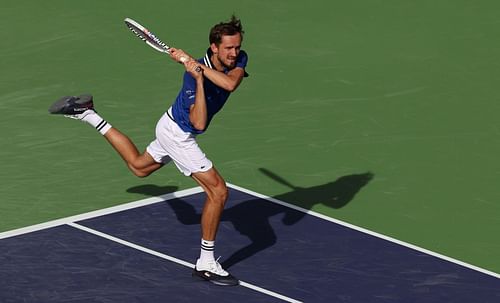 Daniil Medvedev in action at the BNP Paribas Open