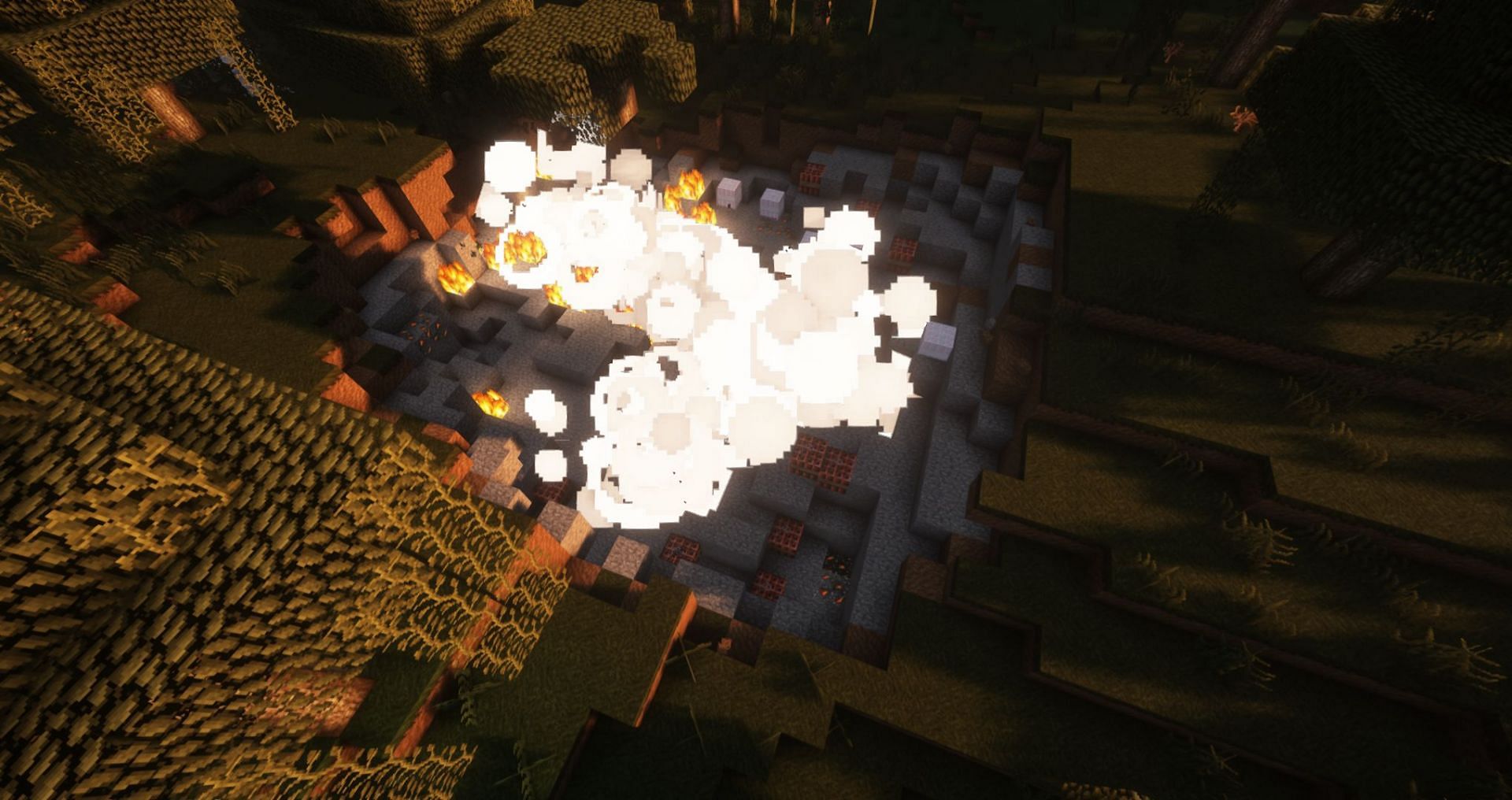 Without quick mining tips, clearing large areas quickly can be very dangerous (Image via Mojang)