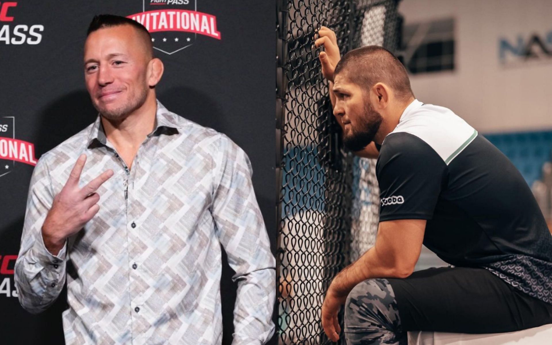 Georges St-Pierre (L) has long-discussed a fight with Khabib Nurmagomedov (R). [Images via @georgesstpierre and @khabib_nurmagomedov]