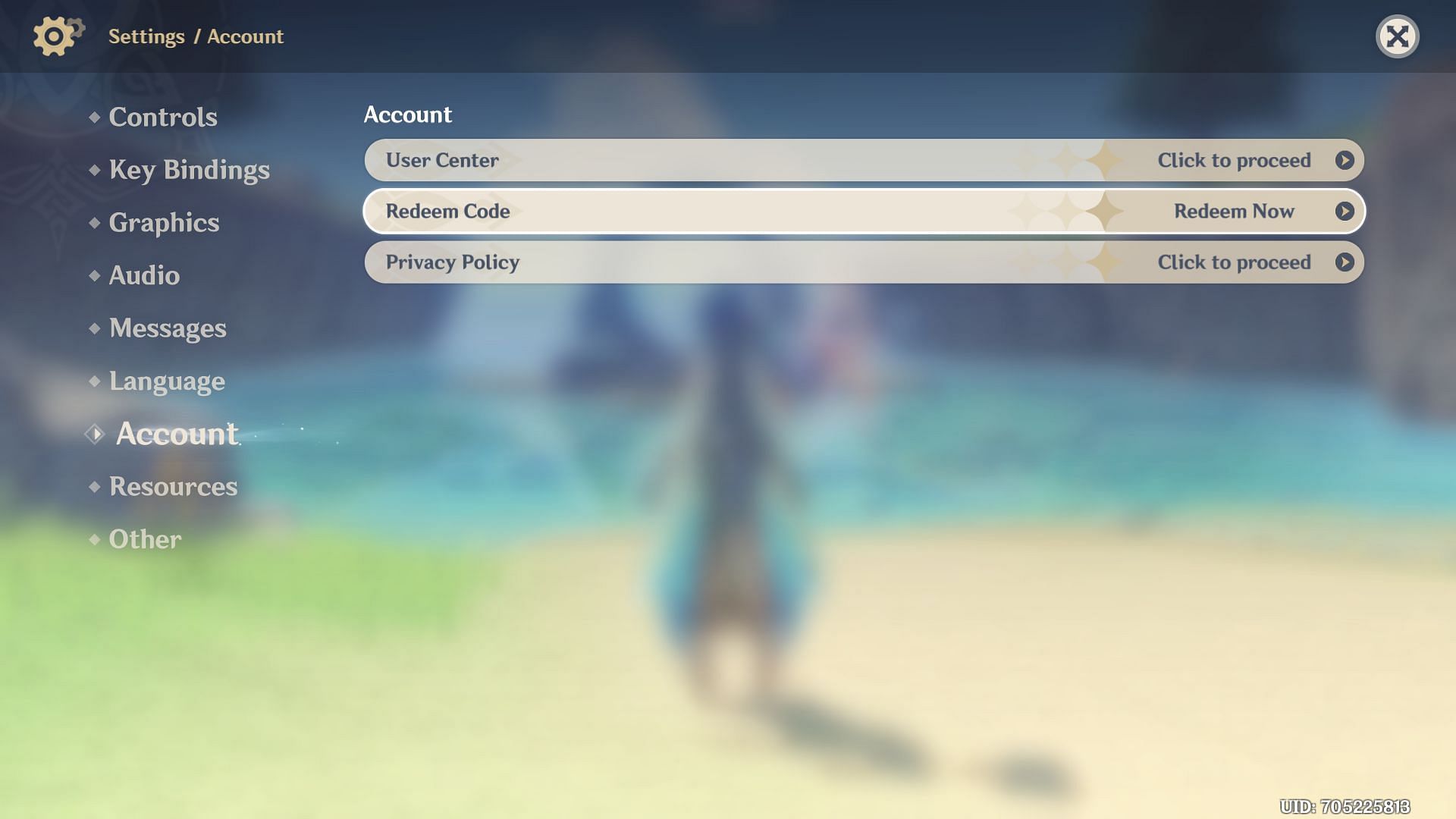 How to redeem codes in-game (Image via HoYoverse)