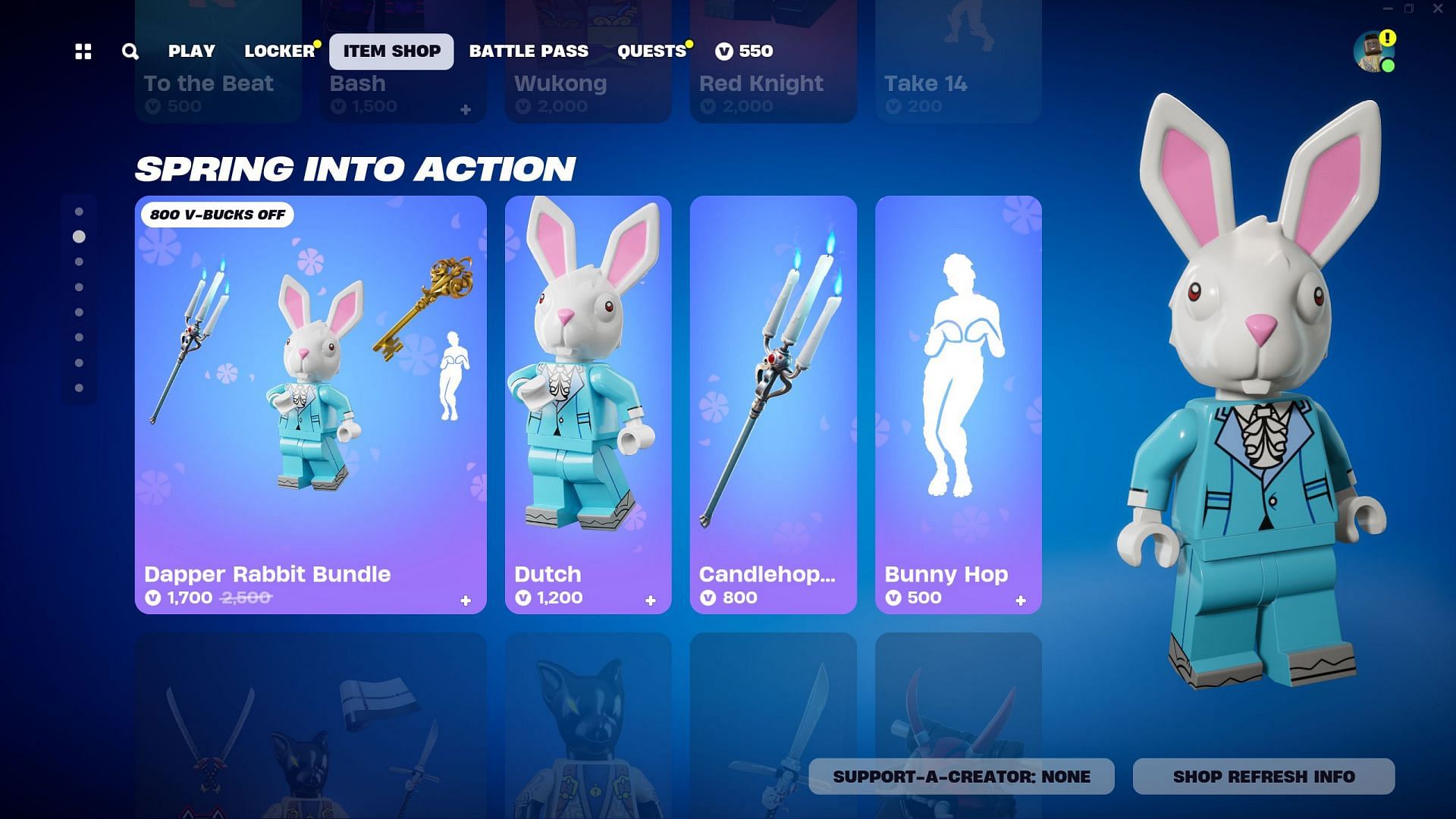 Dutch Skin is currently listed in the Item Shop (Image via Epic Games/Fortnite)