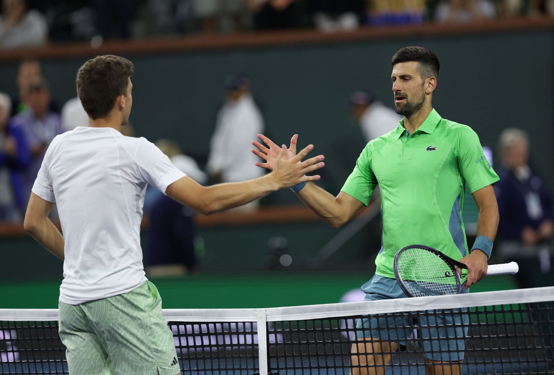 The Italian and the Serb pictured at the 2024 Indian Wells Masters