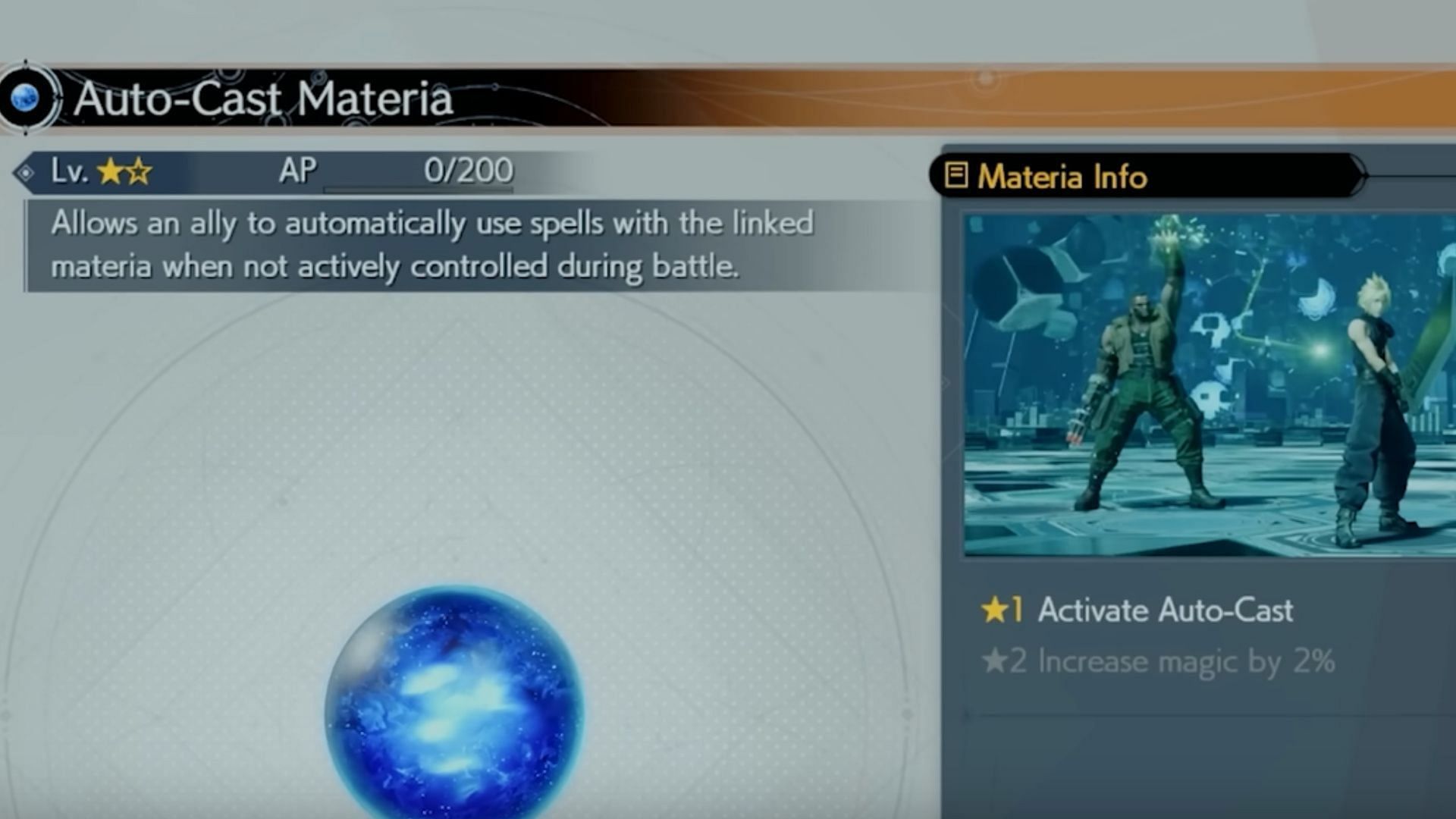 Auto-Cast Materia in Final Fantasy 7 Rebirth (Image via Square Enix || YouTube/PhillyBeatzGames)