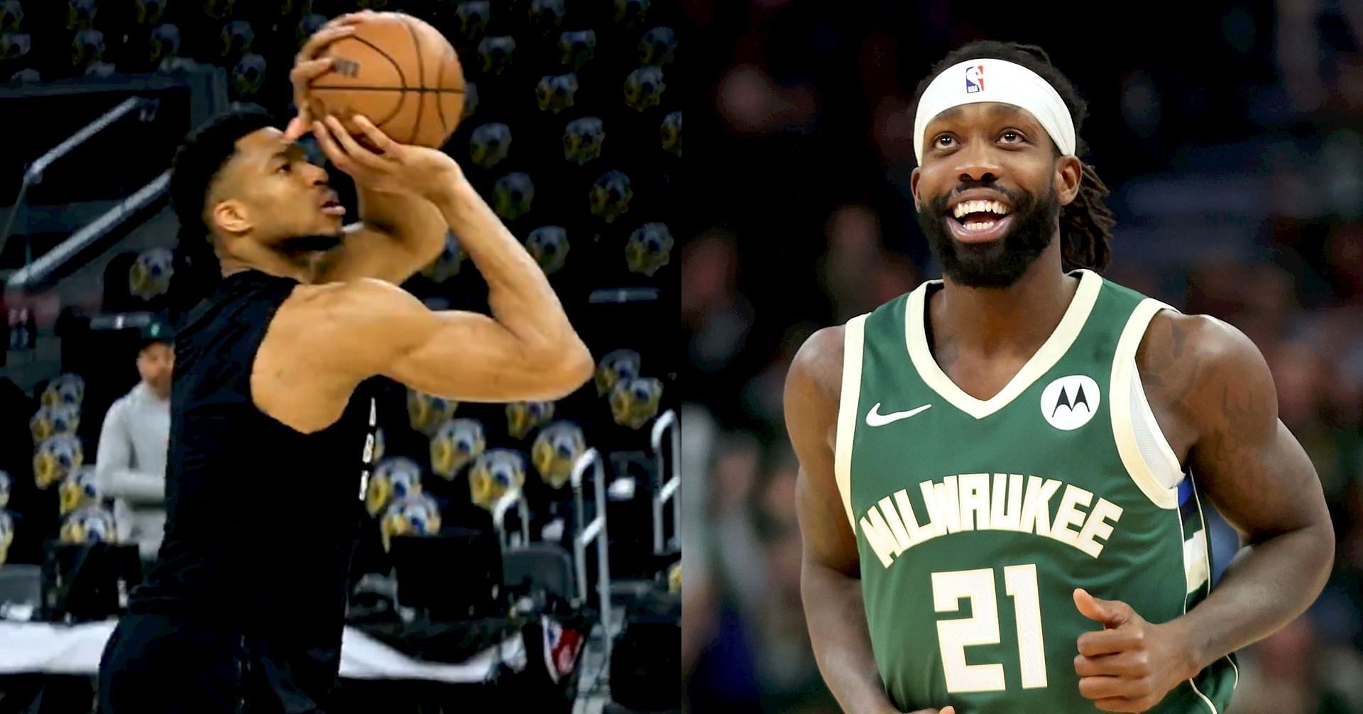 Giannis Antetokounmpo hilariously goes back and forth with Patrick Beverley amid hitting 8 3-pointers