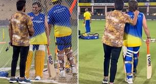 [Watch] "Timeless tale of brotherhood!" - Suresh Raina catches up with MS Dhoni and Ravindra Jadeja ahead of CSK vs RCB IPL 2024 clash