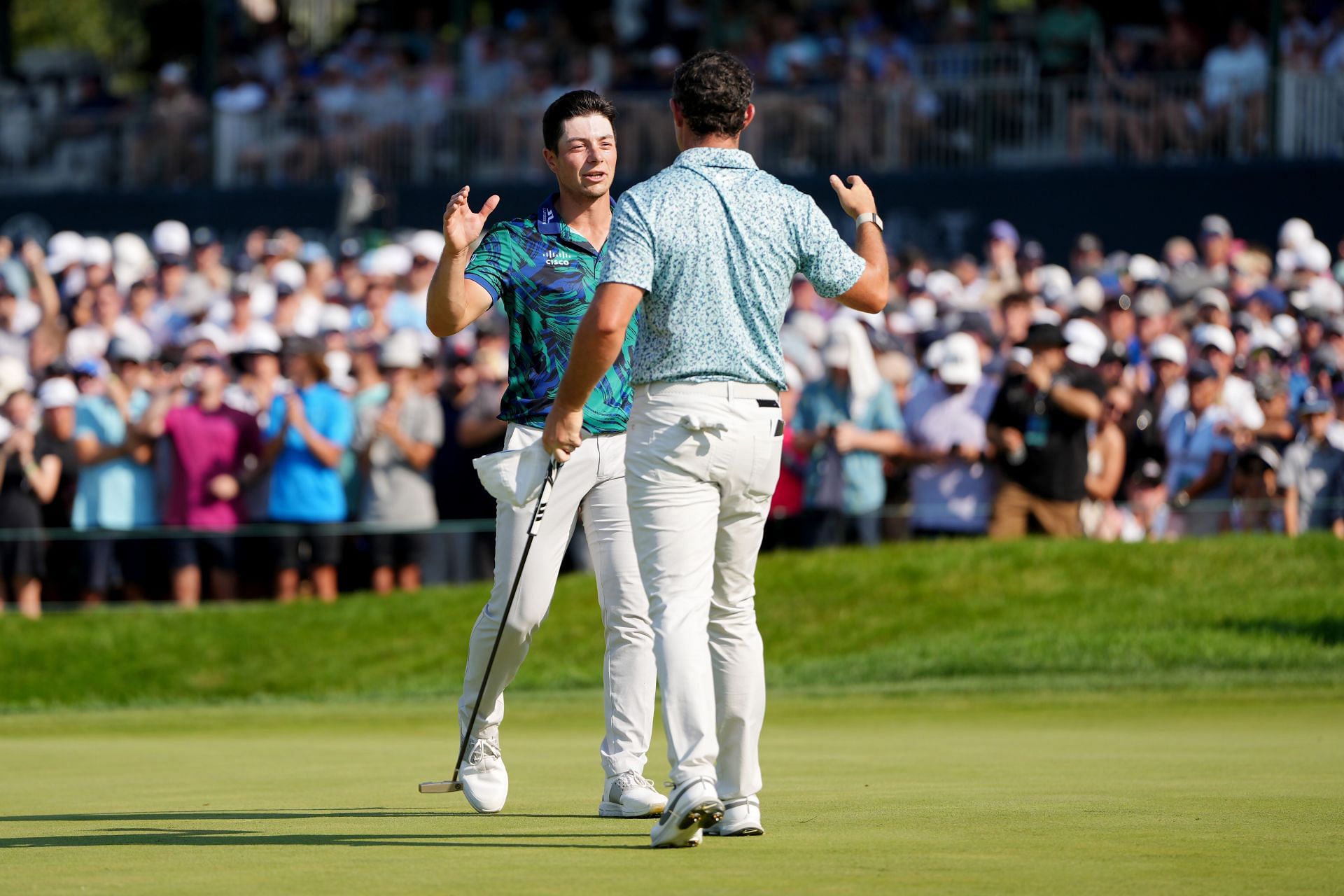 Viktor Hovland and Rory McIlroy disagree