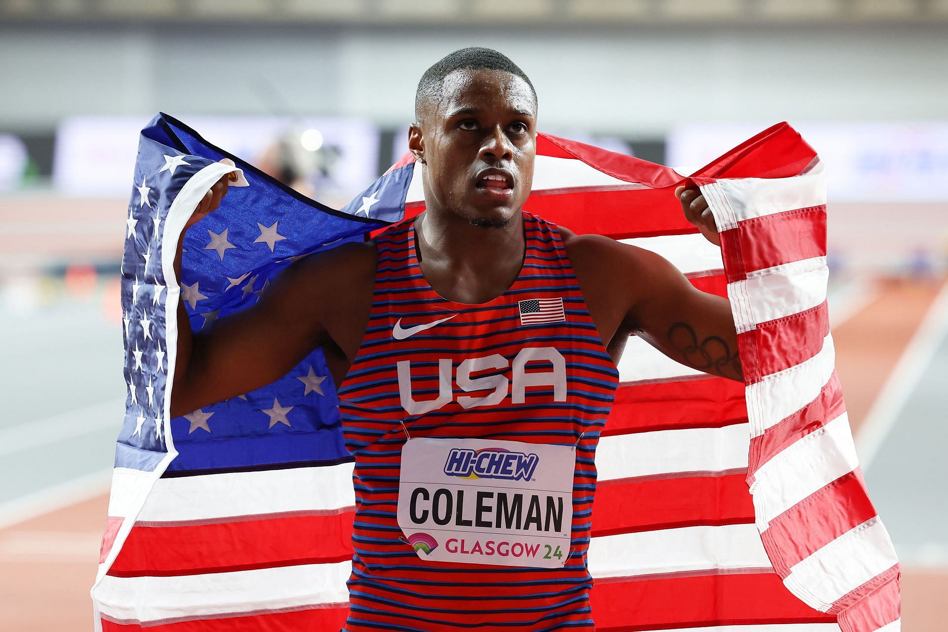 Christian Coleman at World Athletics Indoor Championships Glasgow 2024 - Day One