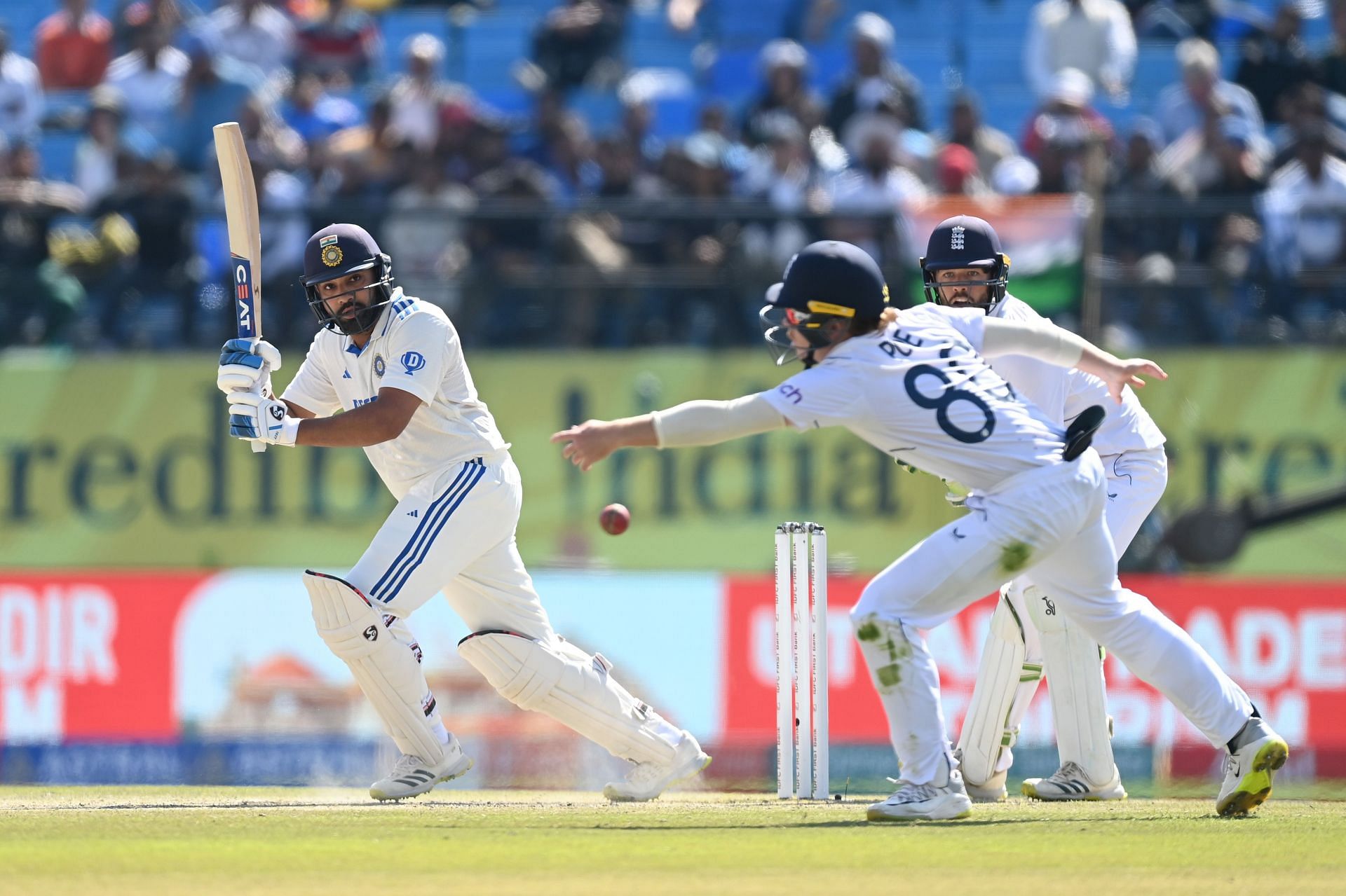 Rohit Sharma bats: India v England - 5th Test Match: Day Two