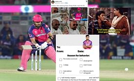 "Riyan Parag Apology Form is Out"- Top 10 funny memes after Parag's 84* powers RR to 185/5 in IPL 2024 clash vs DC
