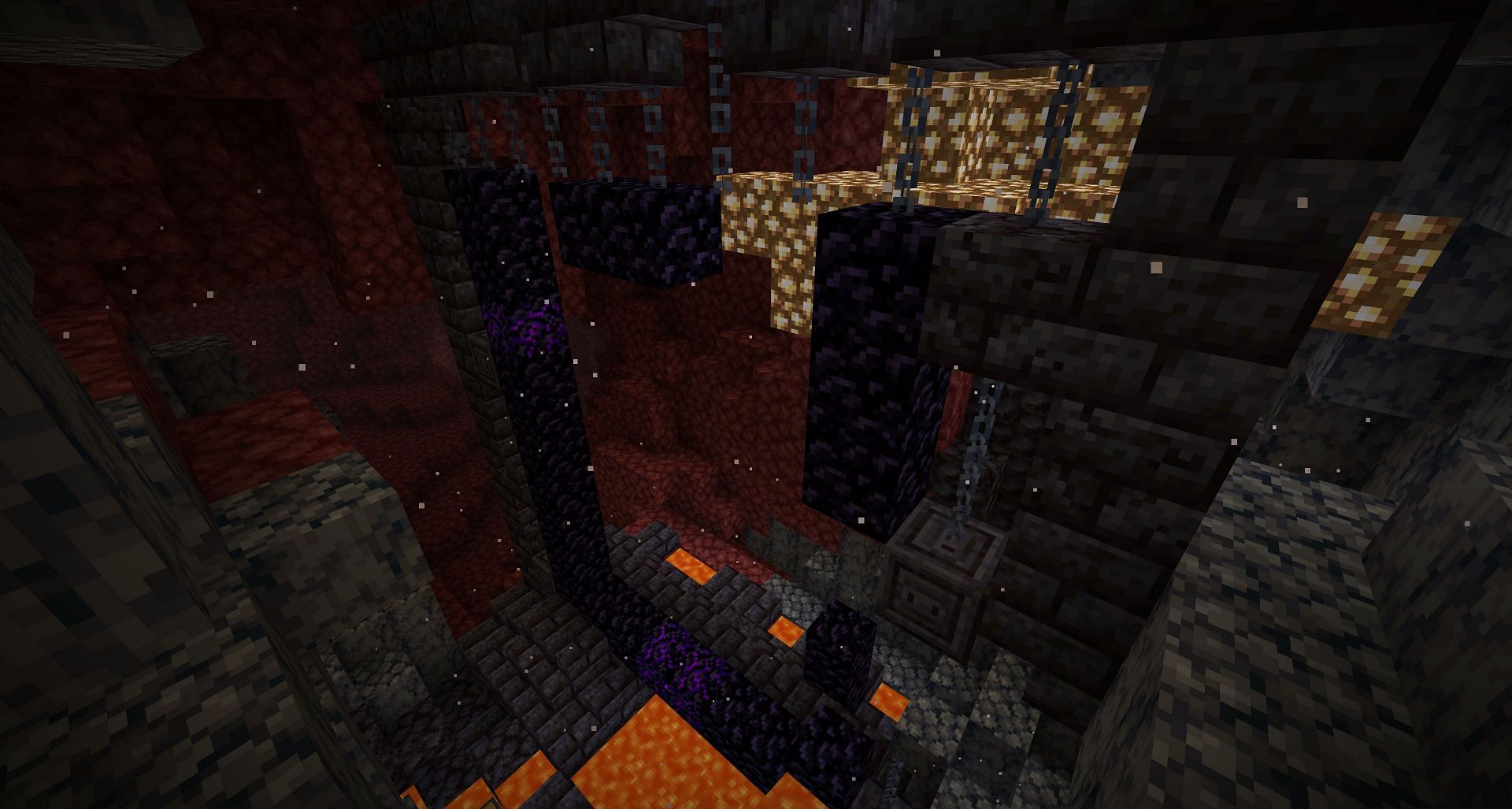 Nether ruined portals also tend to be more impressive than Overworld ones (Image via Mojang)