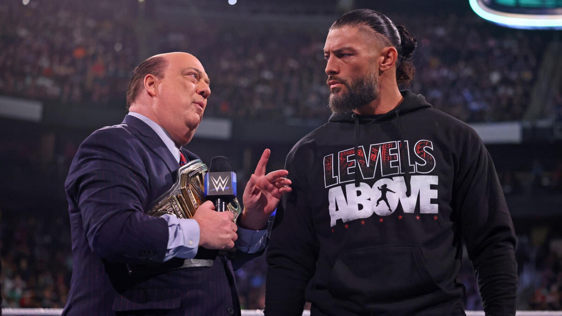 Paul Heyman and Roman Reigns on an episode of WWE SmackDown.