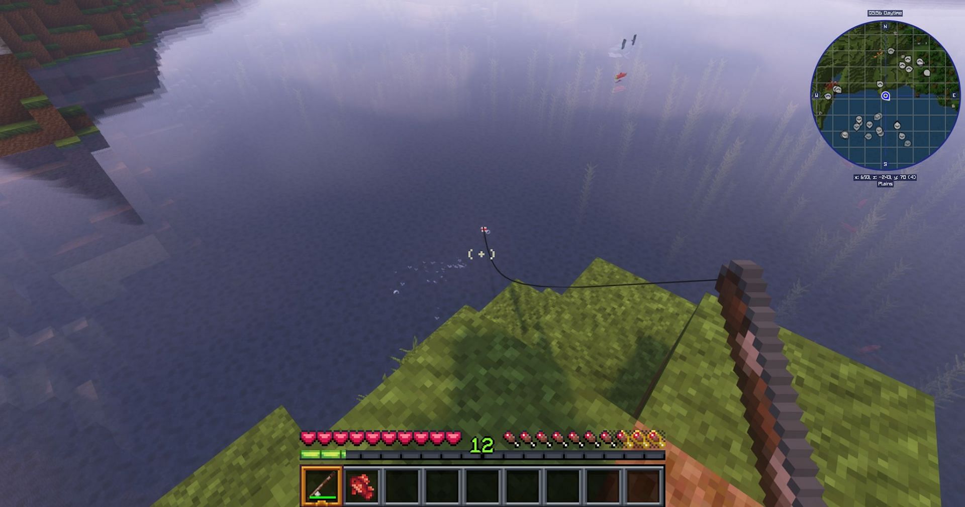 While not recommended, fishing could slowly assemble a god rod. (Image via Mojang)