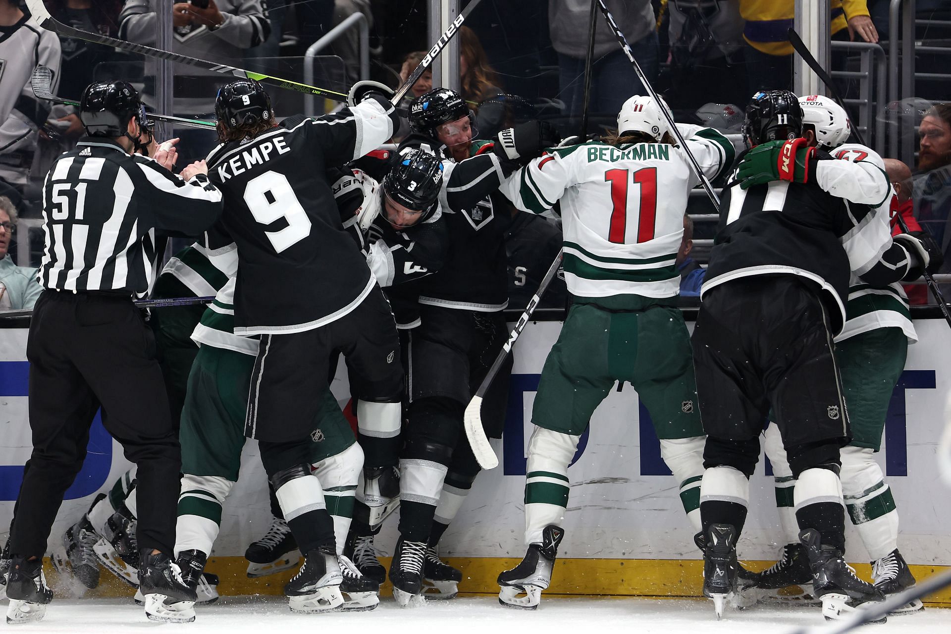 WATCH: 12 Players Ejected During Kings Vs Wild As Massive Brawl Breaks ...