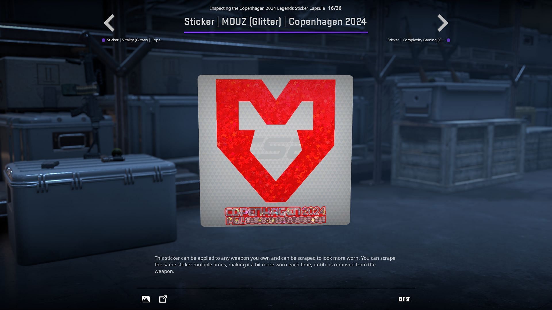 MOUZ Glitter sticker (Image via Valve)