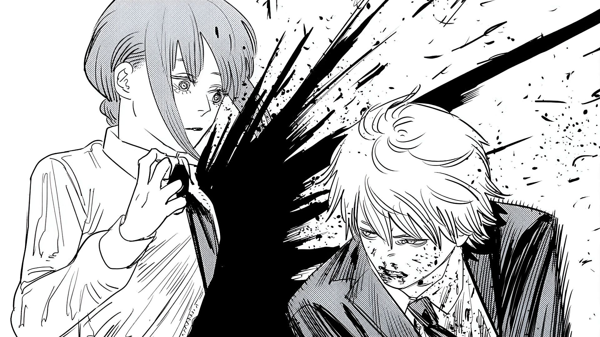 Denji cutting down Makima (Image via Shueisha)