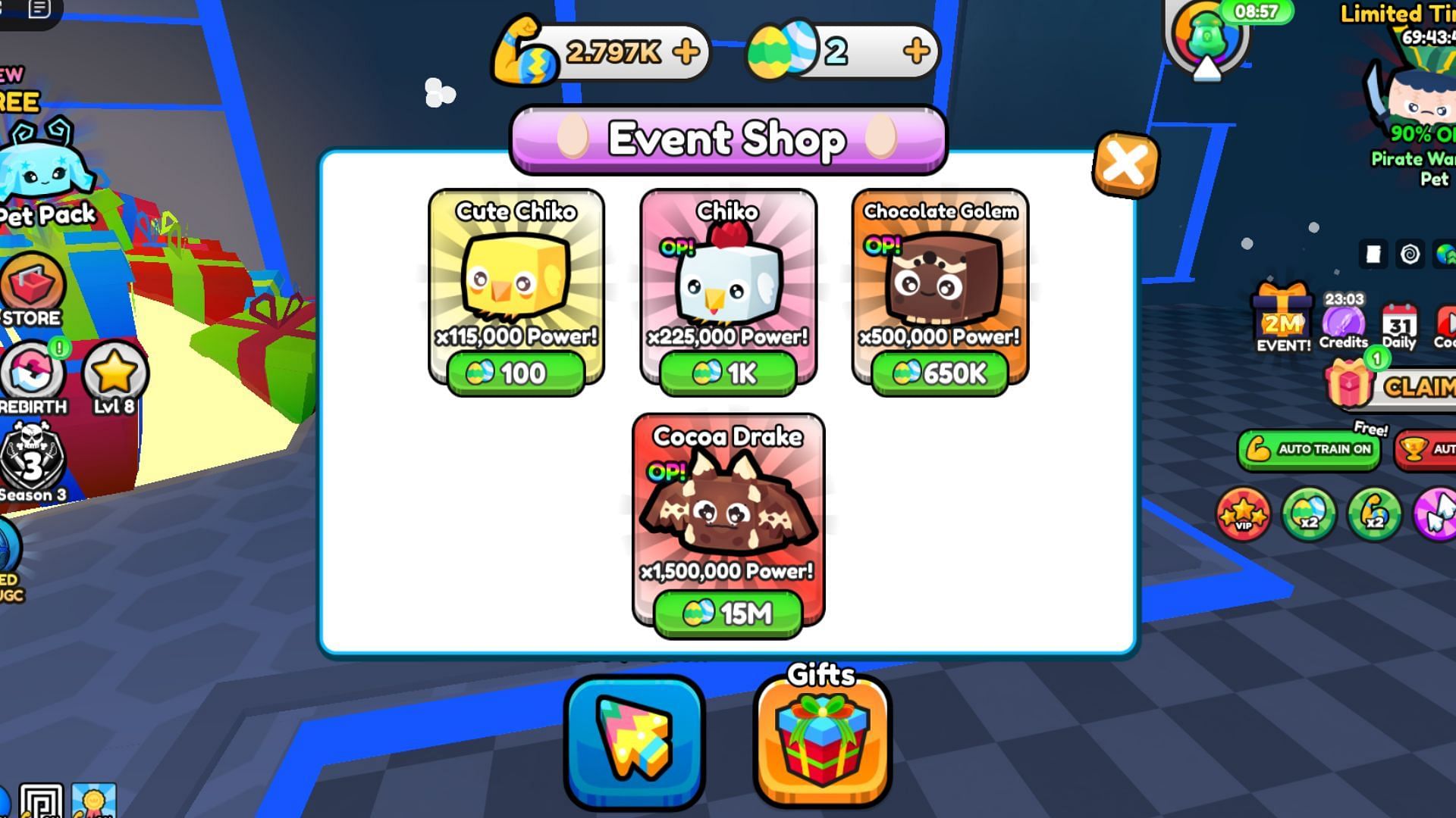 Pets in the Event Shop (Image via Roblox)