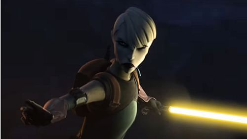 Asajj Ventress located the Batch and arrived at their location (Image via Disney+)