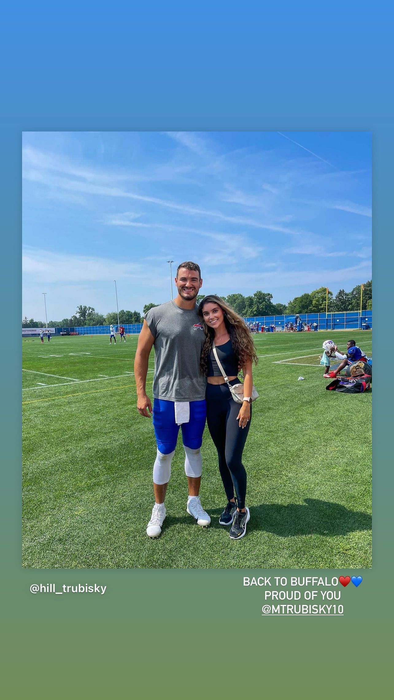 Hillary Trubisky reacts to her husband Mitch&#039;s return to Buffalo.