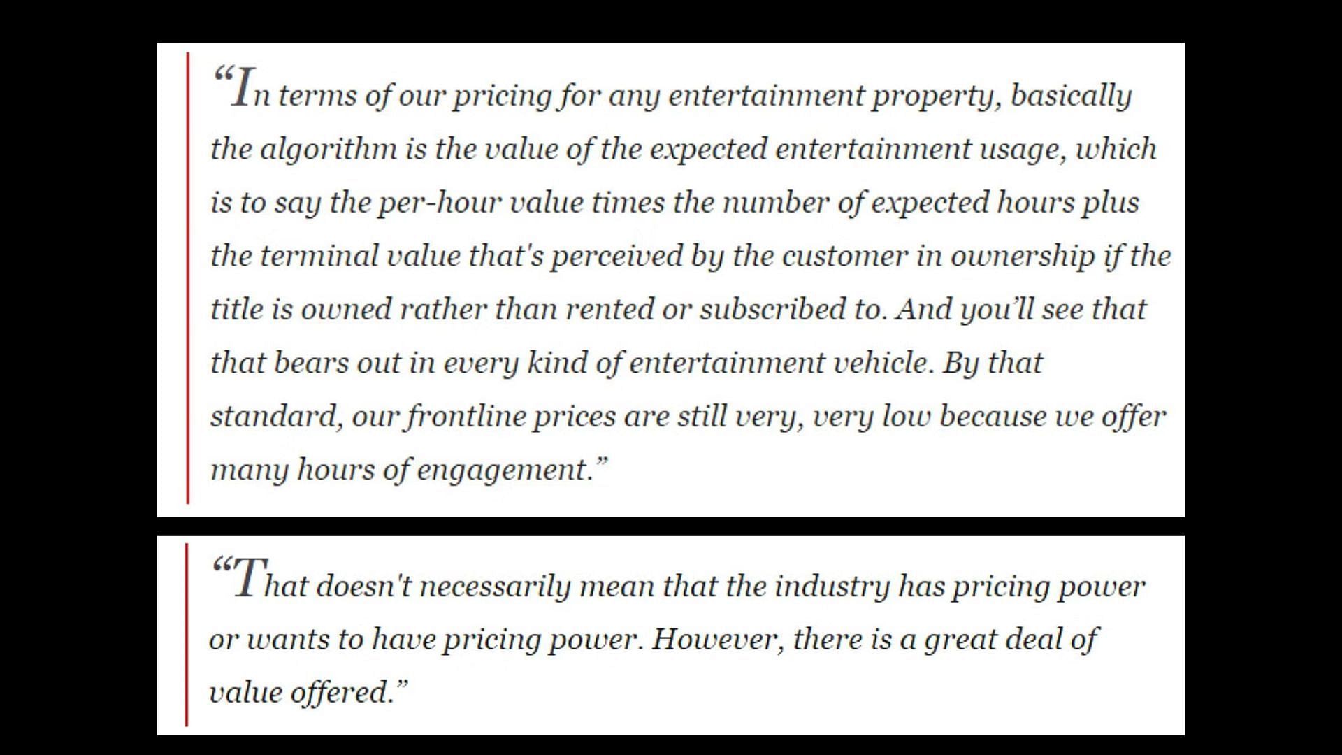 Strauss Zelnick&#039;s statement on current industry pricing (Image via Sportskeeda)