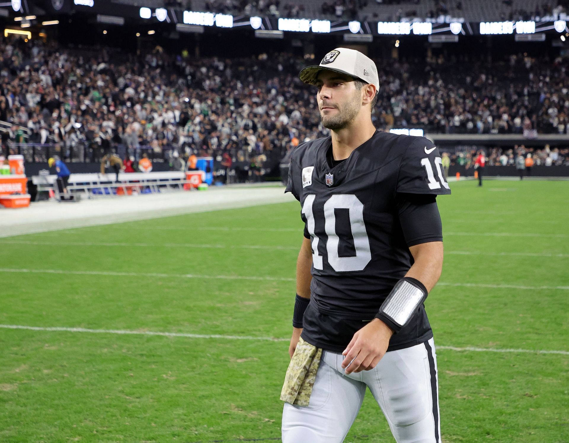 Jimmy Garoppolo at New York Jets v Las Vegas Raiders