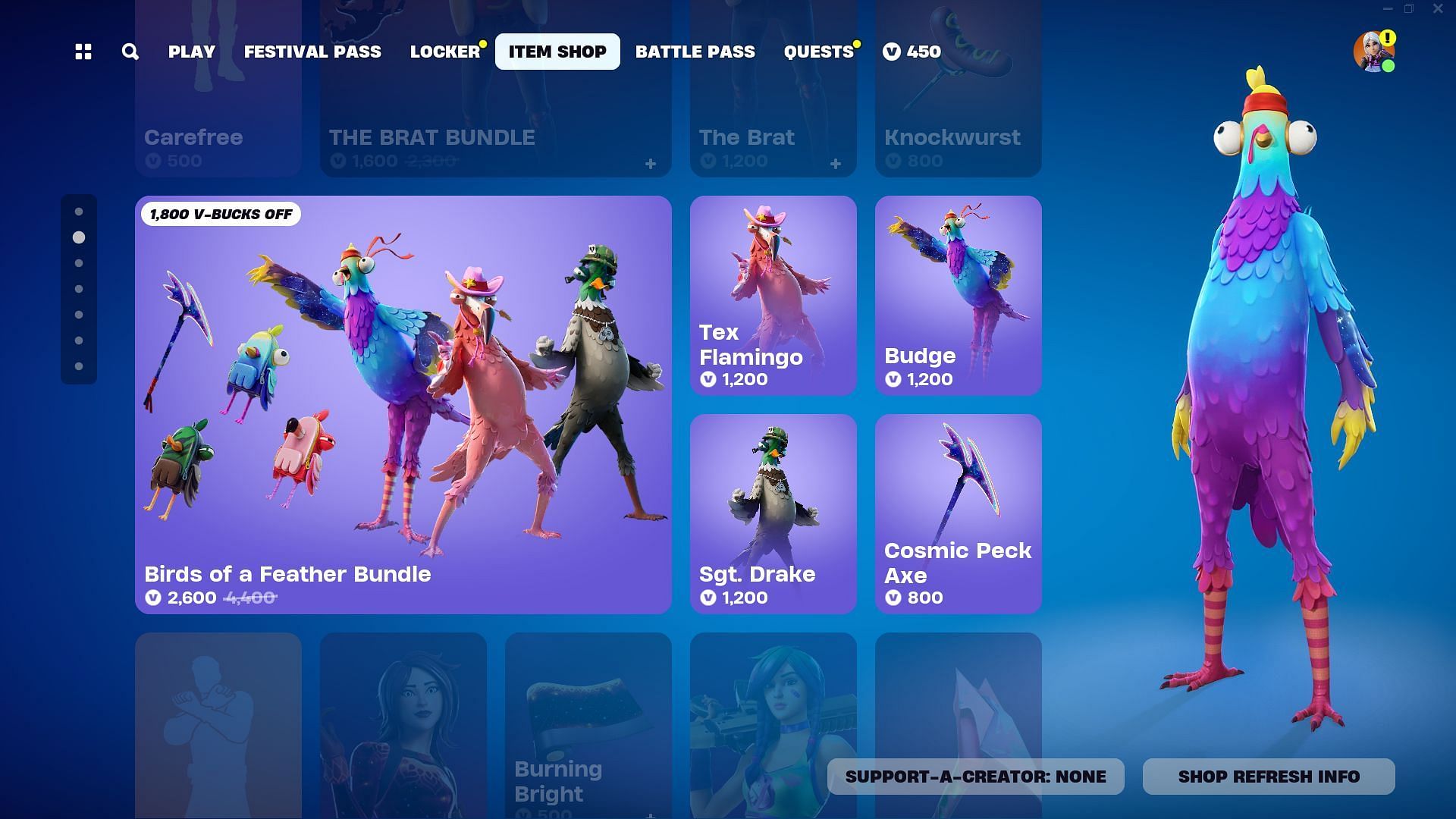 Birds of a Feather Bundle is listed in the Item Shop (Image via Epic Games)