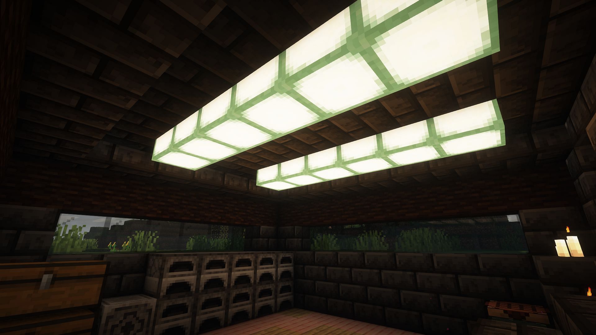 Sea lanterns make for good modern lights (Image via Mojang)