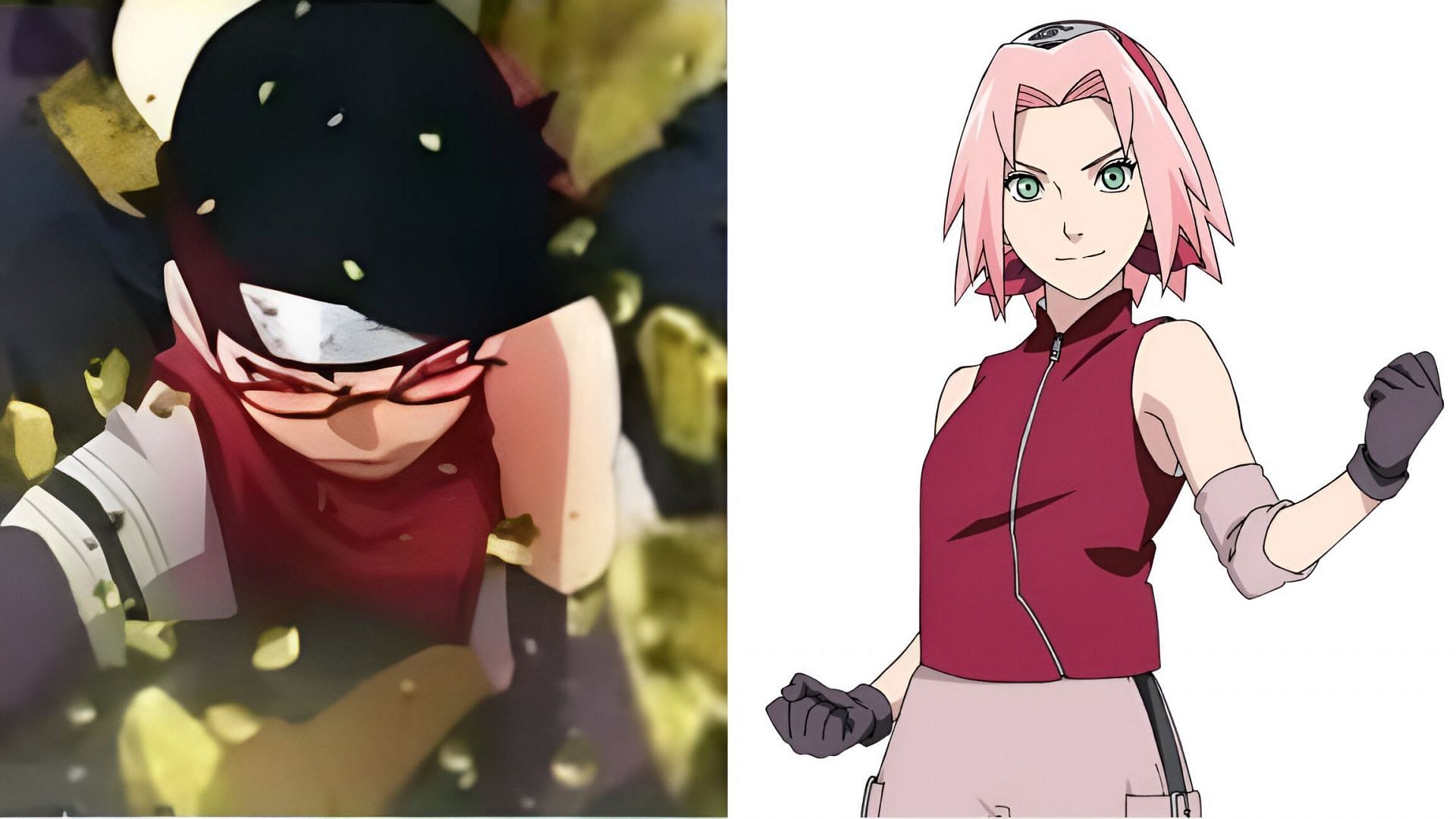 Sarada (left) and Sakura (right) as seen in the anime (Image via Studio Pierrot)