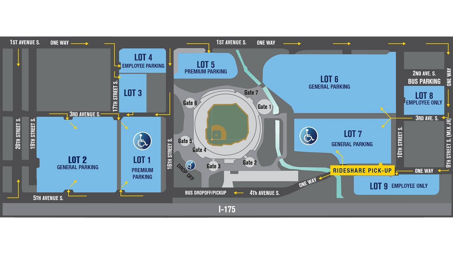 Tropicana Field&#039;s Parking Map