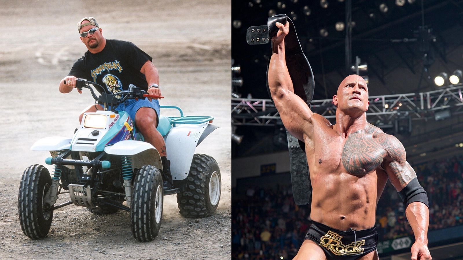 Stone Cold (left); The Rock (right)