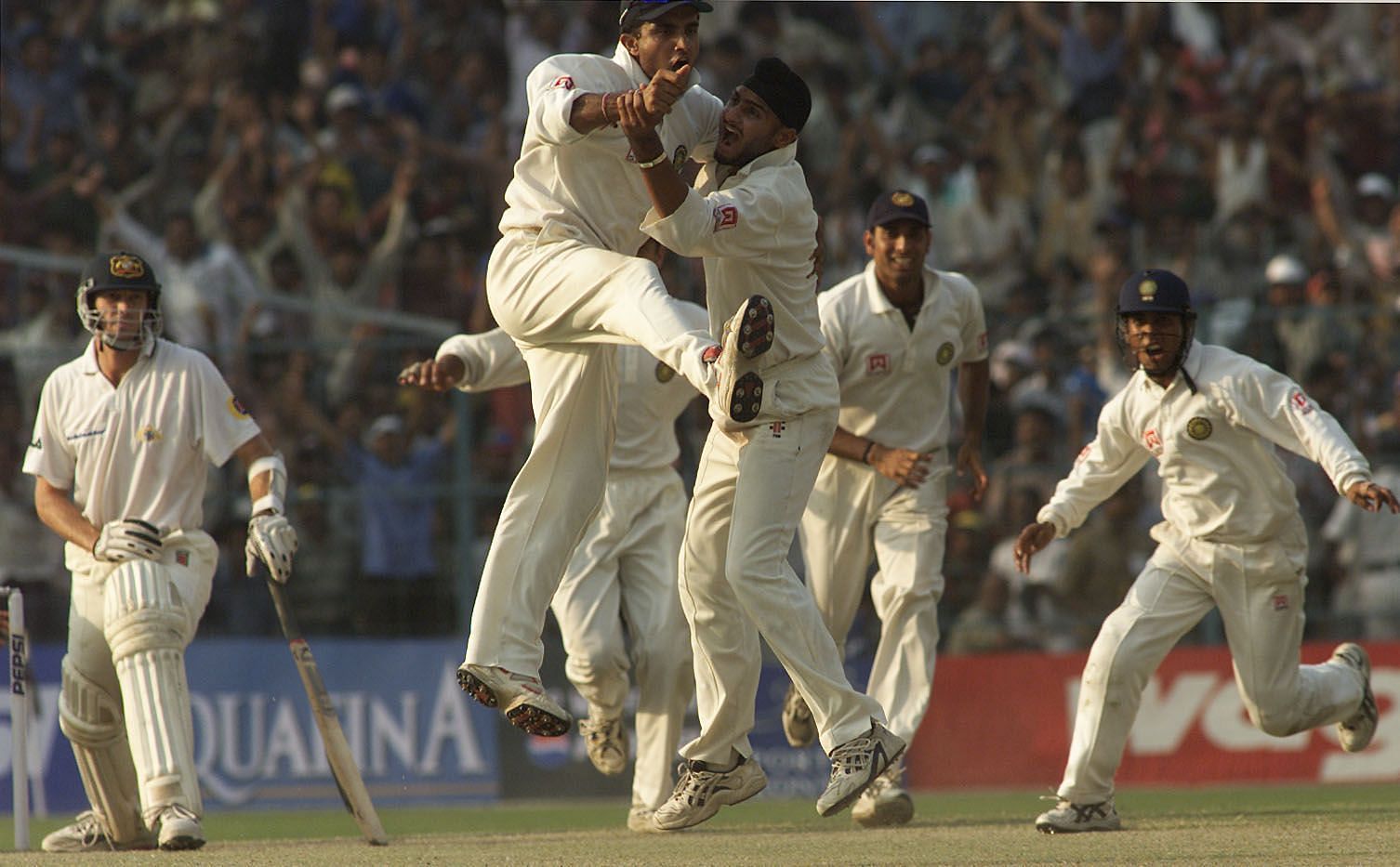 Team India celebrates one of the most memorable Test wins in cricket history.