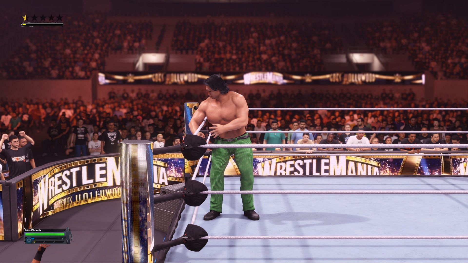 An Irish Whip and light attack can spell someone&#039;s doom at the start of a match (Image via 2K Games)