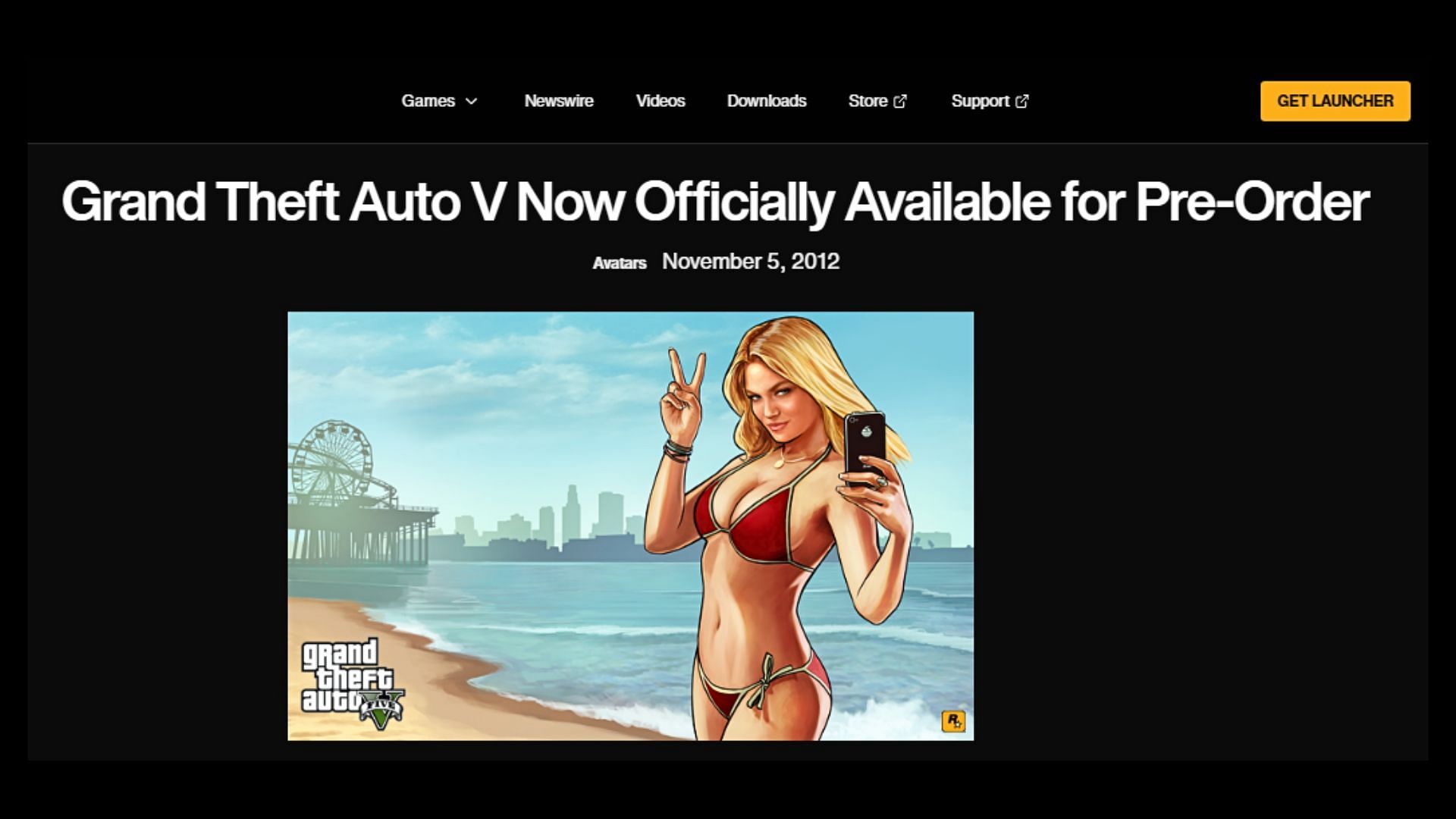 GTA 5 preorder announcement (Image via Rockstar Games)