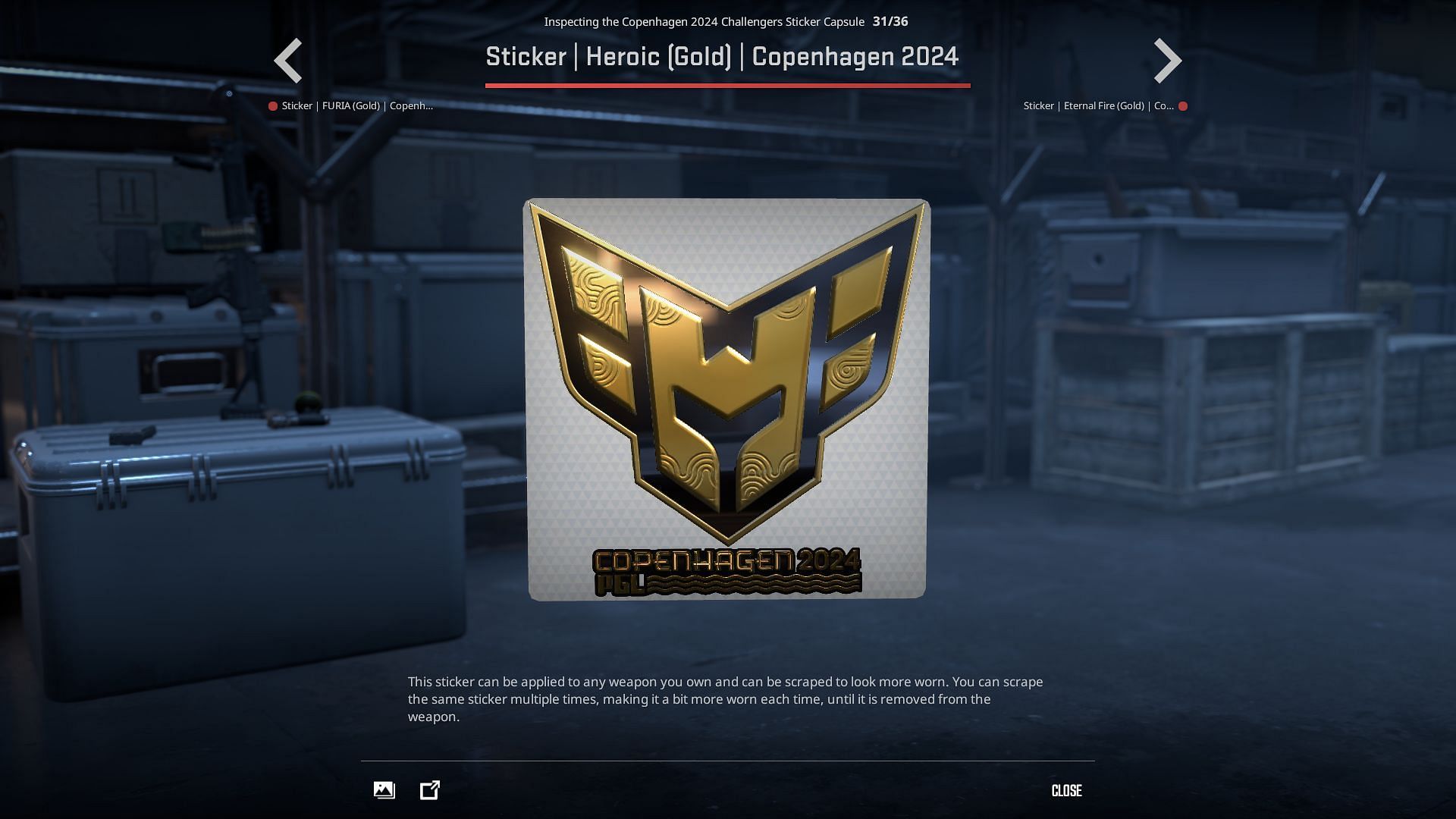 Heroic Gold sticker (Image via Valve)
