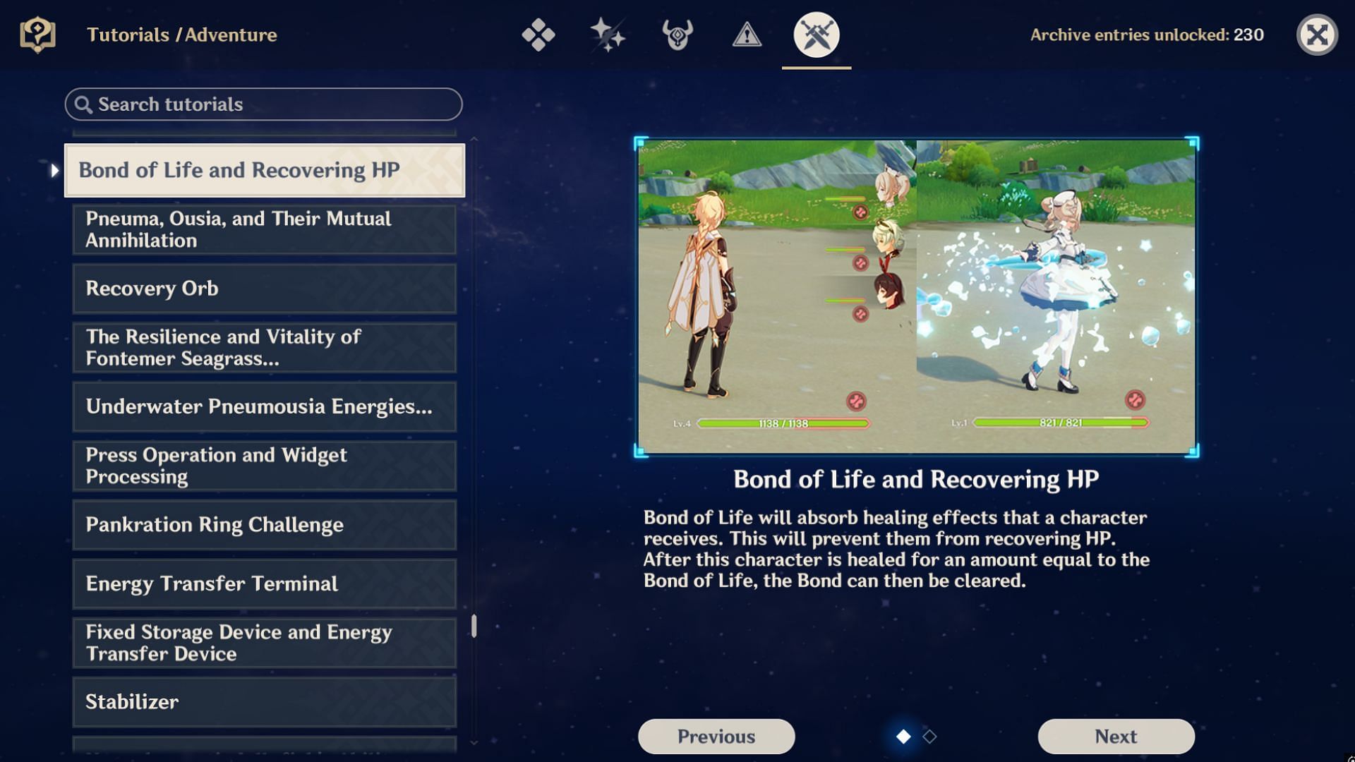 Bond of Life mechanic added in Fontaine region (Image via HoYoverse)