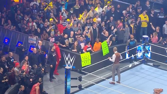 [Off-air footage] What happened after The Bloodline's staredown with Cody Rhodes, Seth Rollins, and Jey Uso?