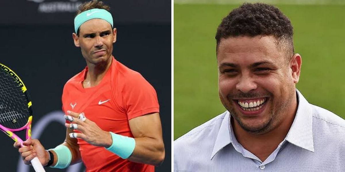 Rafael Nadal and Ronaldo Nazario. Purple shorts 