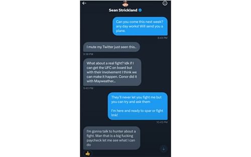 Jake Paul leaks DMs with Sean Strickland [Via: BS w/ Jake Paul on YouTube]