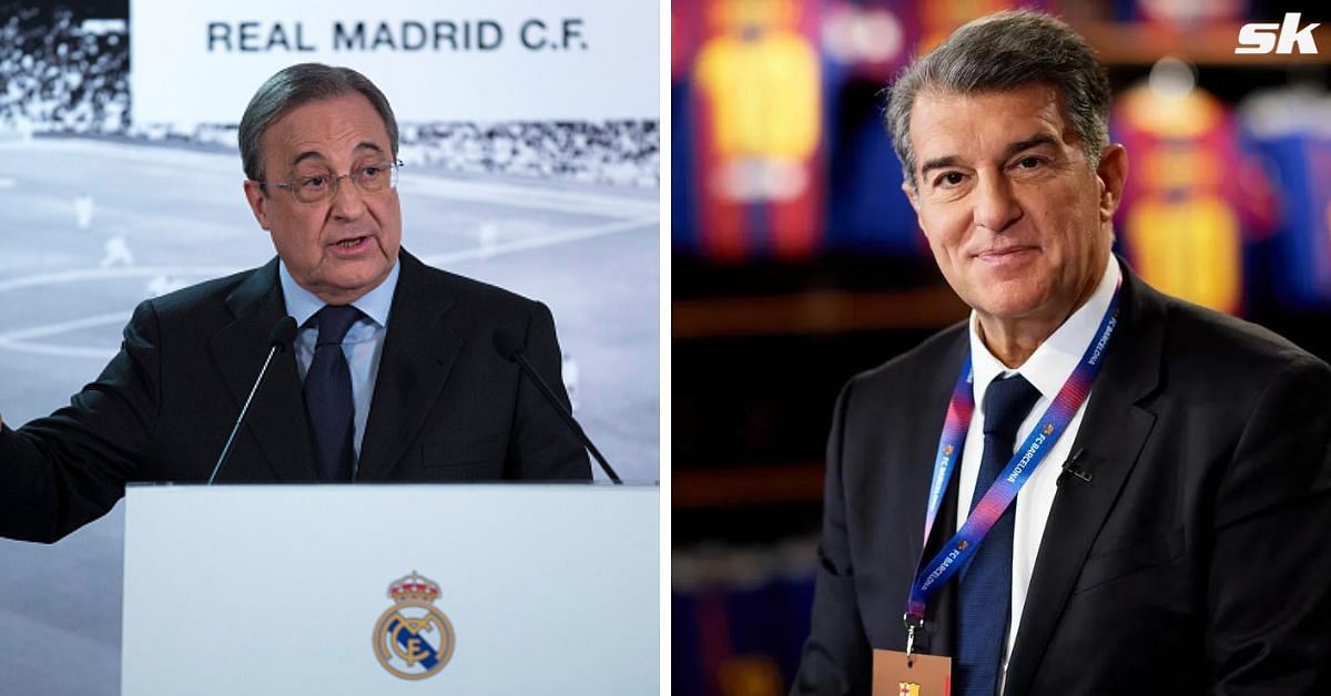 Real Madrid president Florentino Perez (lett) and his Barcelona counterpart Joan Laporta