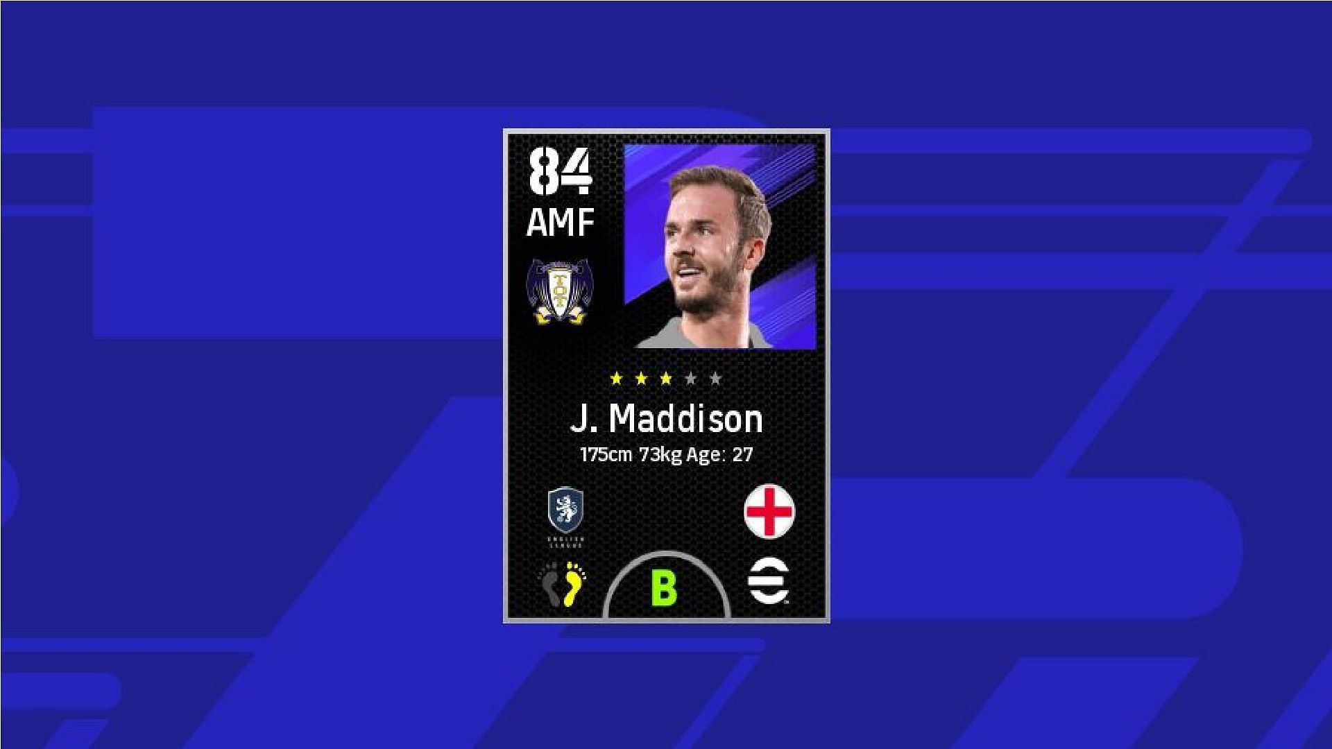 James Maddison is one of the best Attacking Midfielders in eFootball 2024. (Image via Konami)