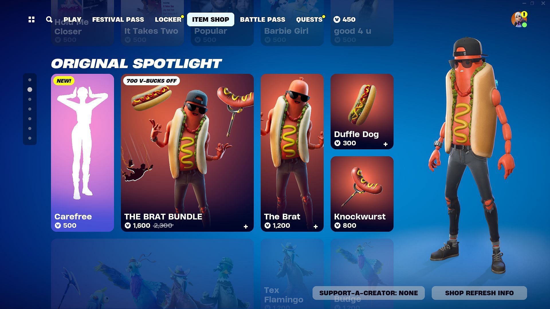 The Brat Bundle is currently listed in the Item Shop (Image via Epic Games/Fortnite)